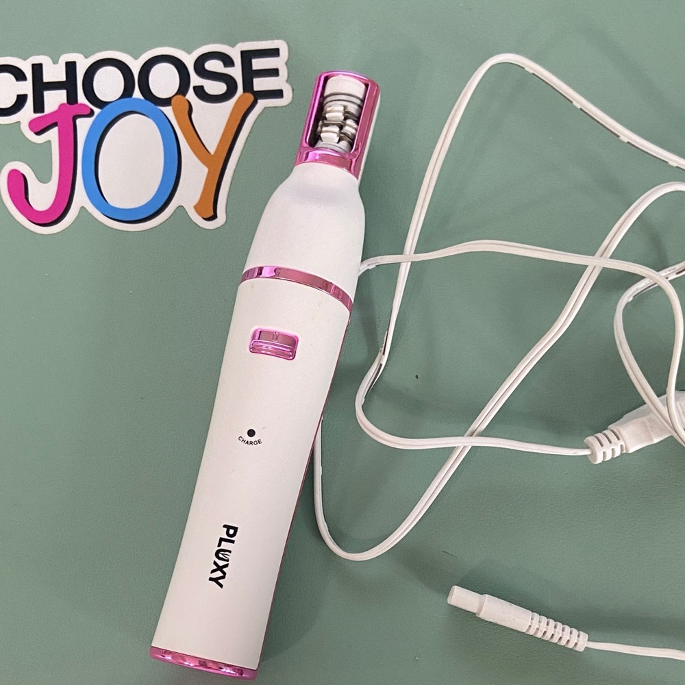 White and Pink PLUXY Electric Hair Remover